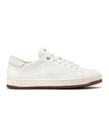 Pantofi sport de piele cu sireturi, Maro deschis/Alb murdar
