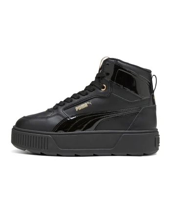 Pantofi sport flatform mid-high cu garnituri de piele Karmen Rebelle, Auriu/Negru