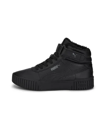 Pantofi sport mid-high de piele ecologica cu velcro Carina 2.0, Negru