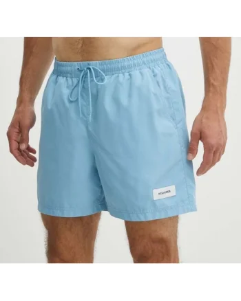 Pantaloni scurti de baie uni cu snur de ajustare