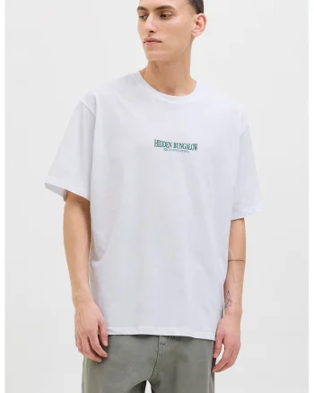 Tricou de bumbac cu imprimeu, Alb/Verde