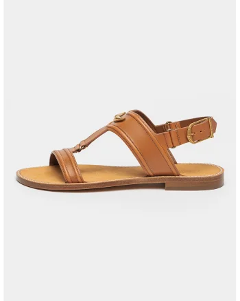 Sandale slingback din piele, Maro scortisoara
