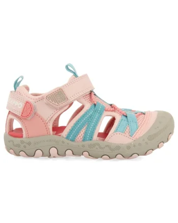 Sandale fisherman cu velcro, Roz deschis/Albastru glaciar