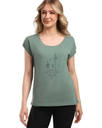 Tricou dama  Roane, verde, bumbac organic, Verde