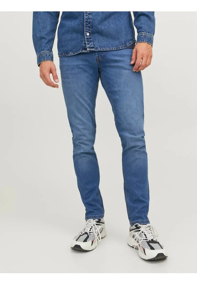 Blugi barbati Glenn, cu talie joasa si croiala Slim fit, Albadwqfstru, Albastru