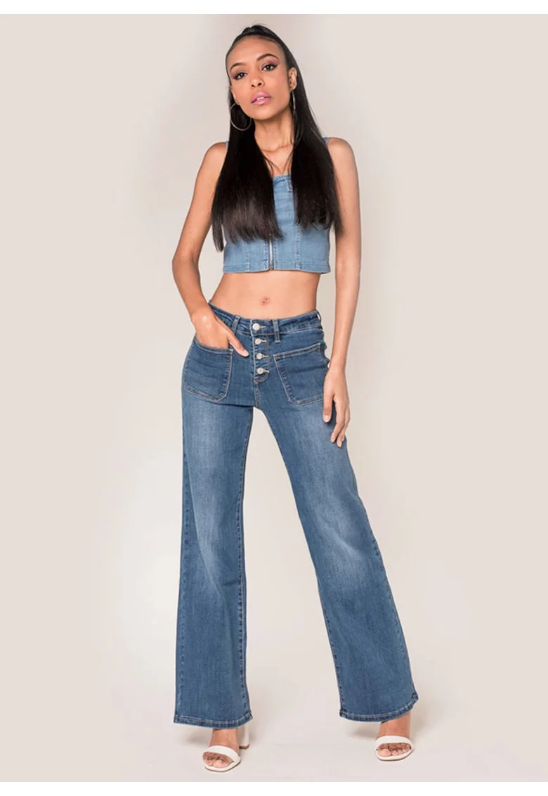 Blugi Dama Evazati  Albastri P139-1A M7 20139, Albastru