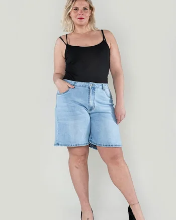 Blugi dama basic marime mare  albastru deschis P618-6 M7 20124, Albastru