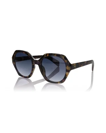 Ochelari de soare rotunzi cu model unisex, Negru