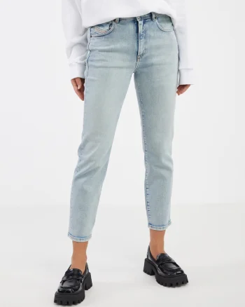 Blugi crop cu croiala skinny fit,