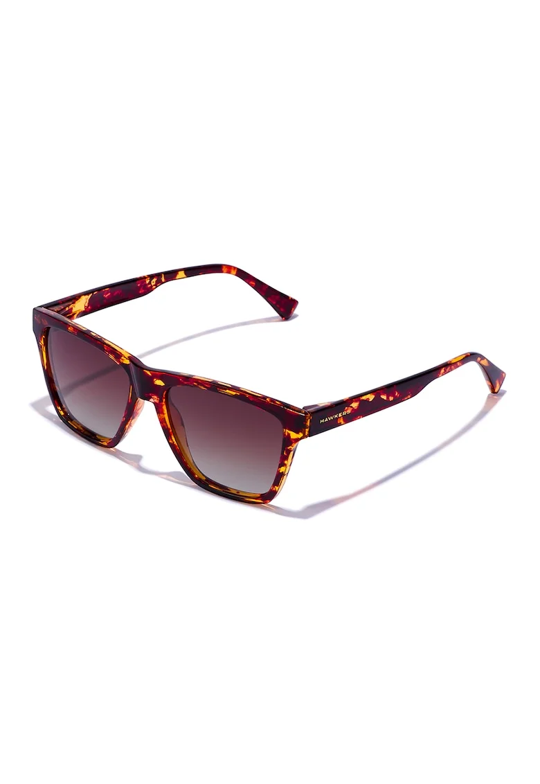 Ochelari de soare patrati unisex cu lentile polarizate, Maro inchis/Negru