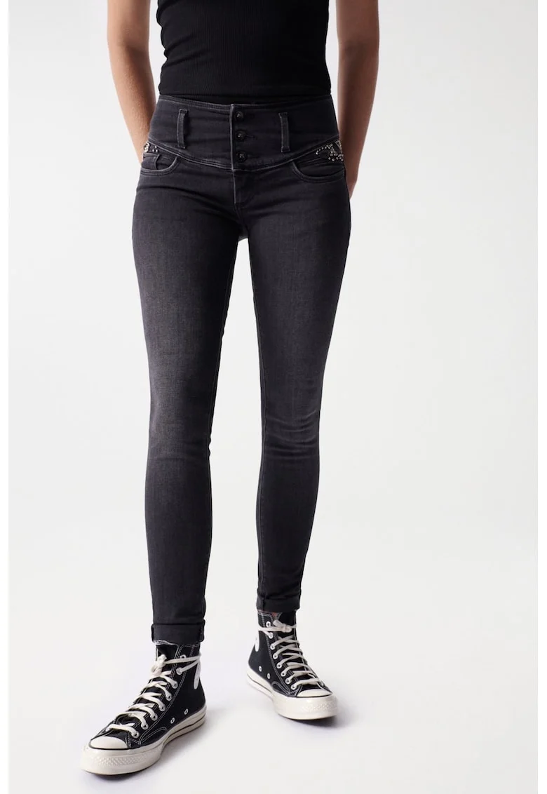 Blugi Skinny cu talie medie mystery