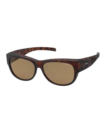 Ochelari de soare ovali unisex polarizati, Maro cognac/Negru