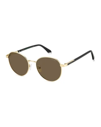 Ochelari de soare unisex rotunzi, Auriu/Negru