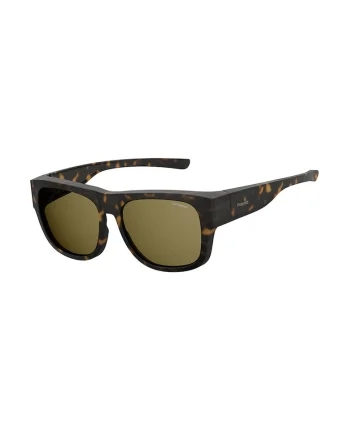 Ochelari de soare patrati unisex polarizati, Negru/Maro