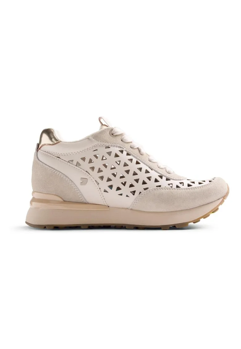 Pantofi sport cu platforma wedge ascunsa Muranga, Bej deschis