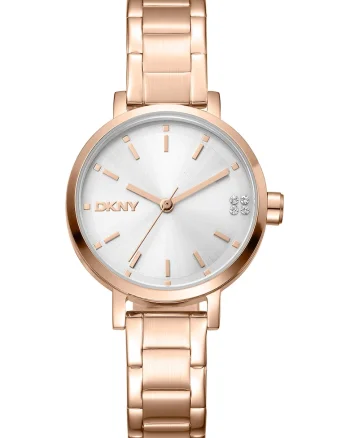 Ceas quartz cu logo pe cadran, Auriu rose