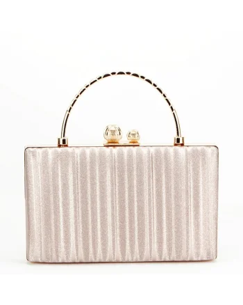 Geanta clutch cu maner BME-622 05, Auriu rose, 20x12x3