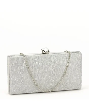 Geanta clutch cu sclipici BYH809 -06 Argintiu Argintiu, Argintiu, 20x10x3
