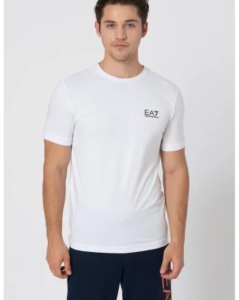 Tricou slim fit cu logo, Alb