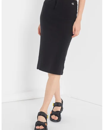 Fusta creion midi, Negru