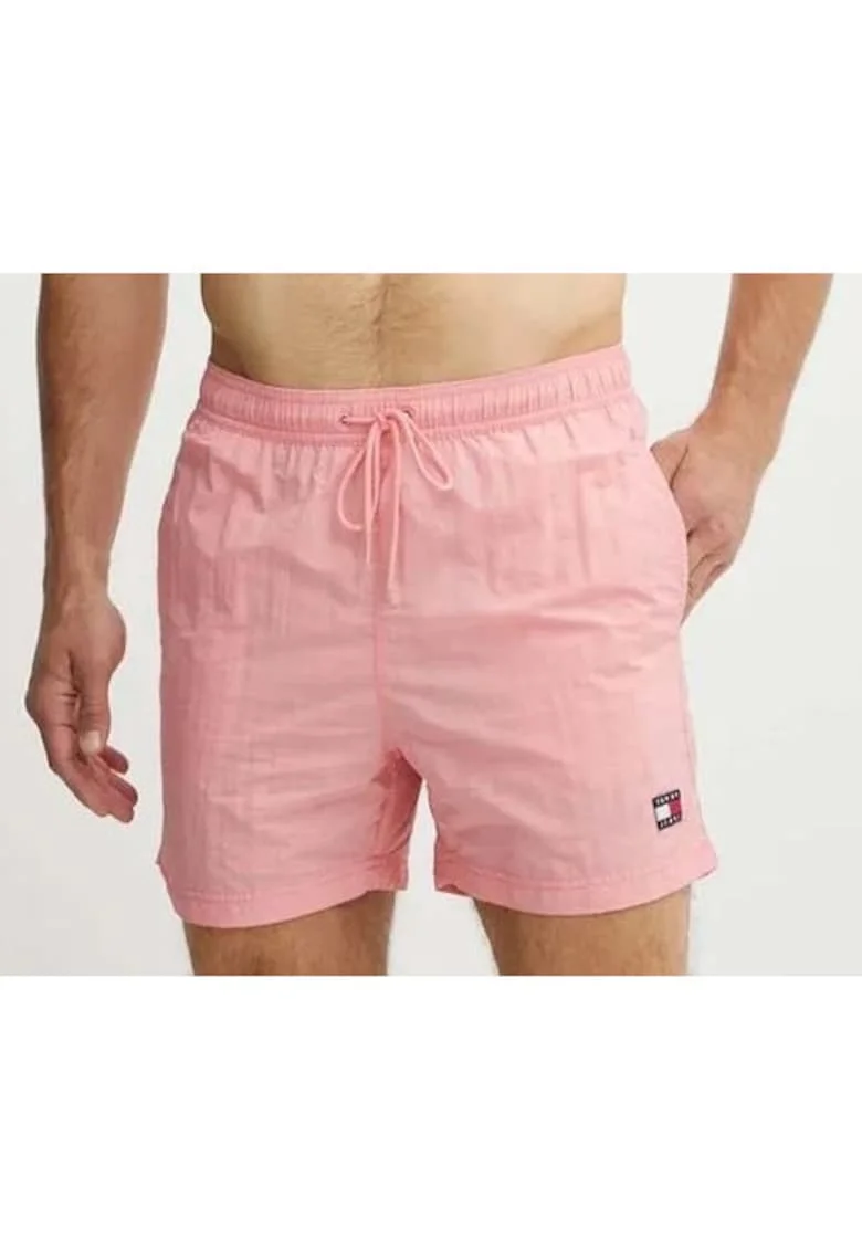 Pantaloni scurți de baie texturati, Roz somon