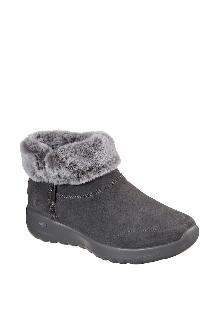 Ghete de piele intoarsa cu garnitura de blana sintetica On The Go Joy