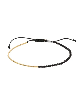 Bratara ajustabila din aur filat de 14K/20, Auriu/Negru
