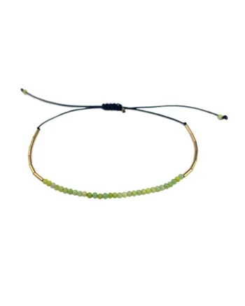 Bratara din aur filat de 14K/20 cu margele din opal, Verde/Auriu/Negru