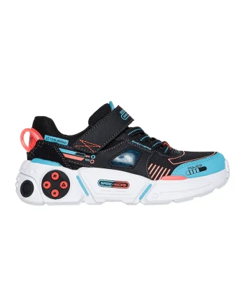 Pantofi sport cu velcro Game Kicks: Gametronix, Negru/Albastru deschis