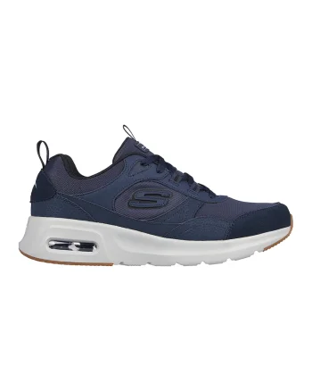 Pantofi sport cu insertii de piele intoarsa Skech - Air Court, Bleumarin
