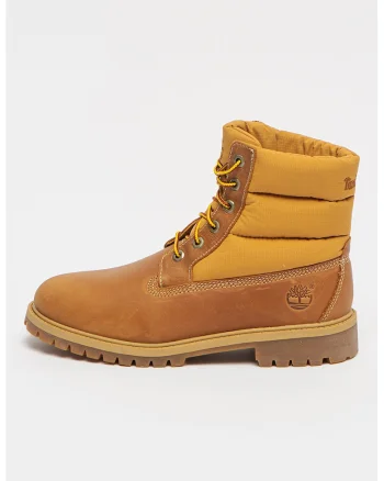 Ghete de piele nabuc cu insertie matlasata Premium, Galben inchis