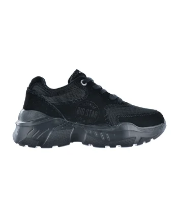 Pantofi sport cu insertii de piele intoarsa, Negru