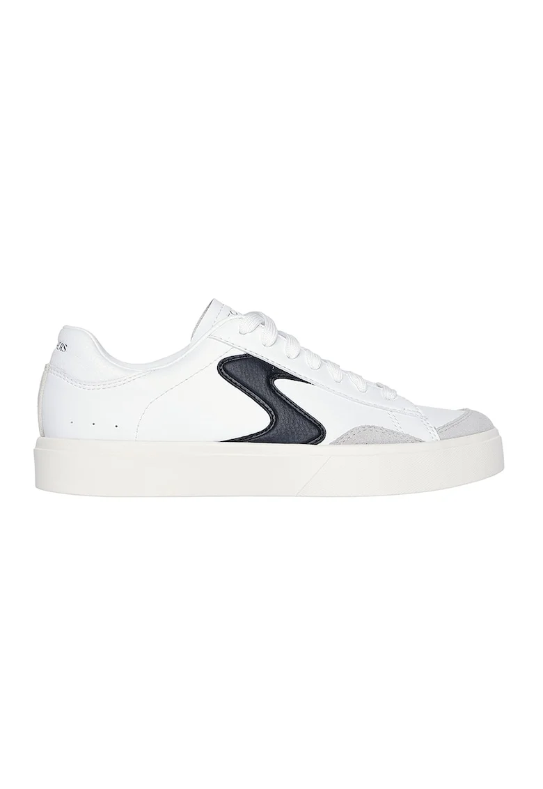 Pantogi sport din piele ecologica Eden, Alb/Negru