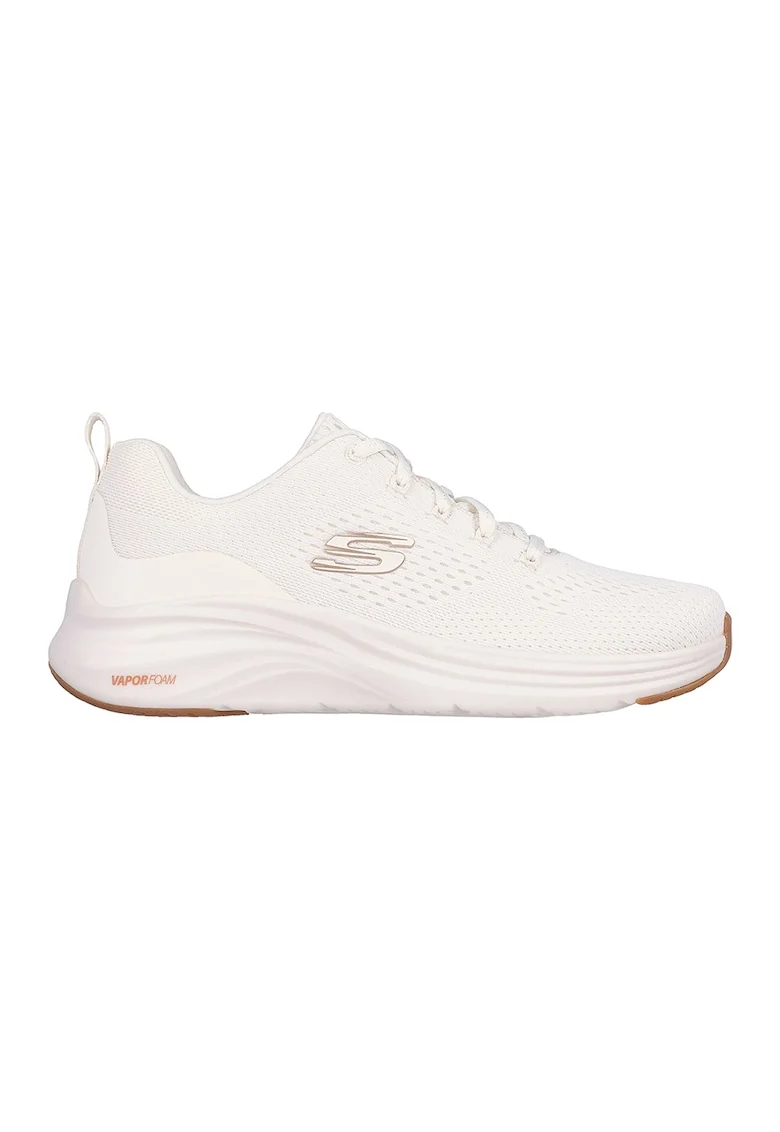 Pantofi sport de piele ecologica cu sireturi, Alb fildes