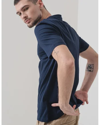 Tricou cu logo, Albastru ultramarin/Alb murdar