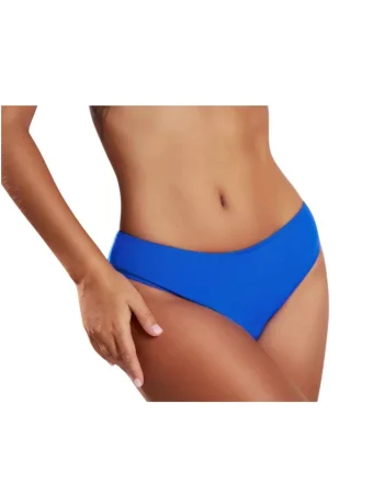 Slip clasic de baie dama talie inalta, albastru lm055