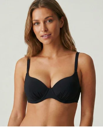Sutien de Baie Negru Push Up cu Burete Detasabil si Bretele Ajustabile Lm065