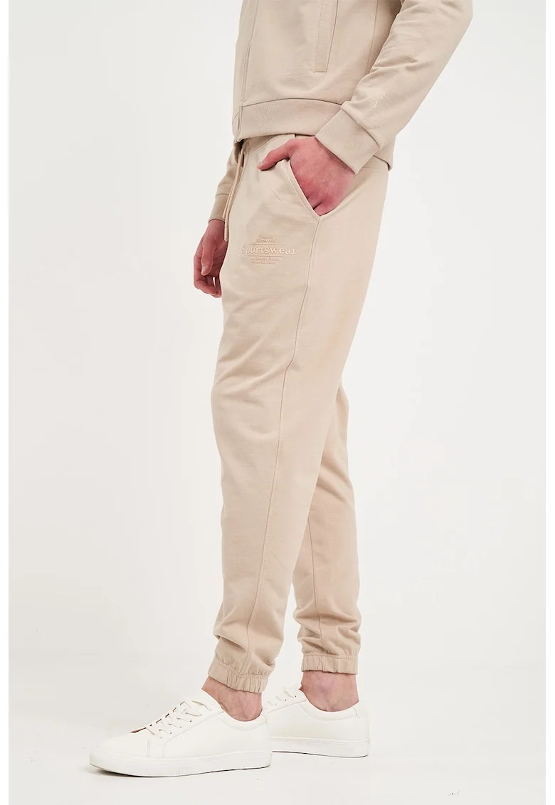 Pantaloni de trening cu talie ajustabila, Maro nisip
