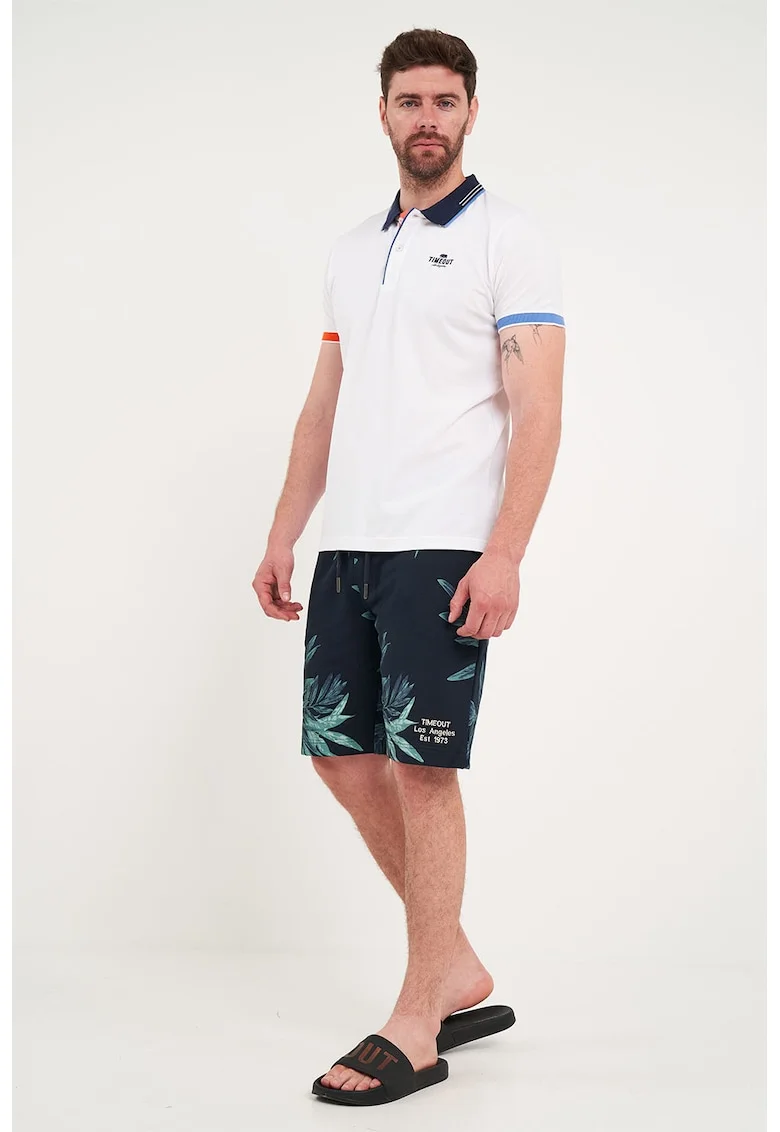 Bermude sport cu talie ajustabila, Albastru ultramarin/Verde deschis