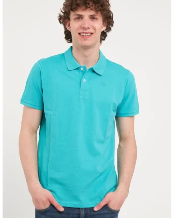 Tricou polo de bumbac din pique, Turcoaz