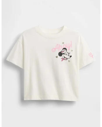 Tricou cu imprimeu Minnie Mouse, Alb/Negru/Roz