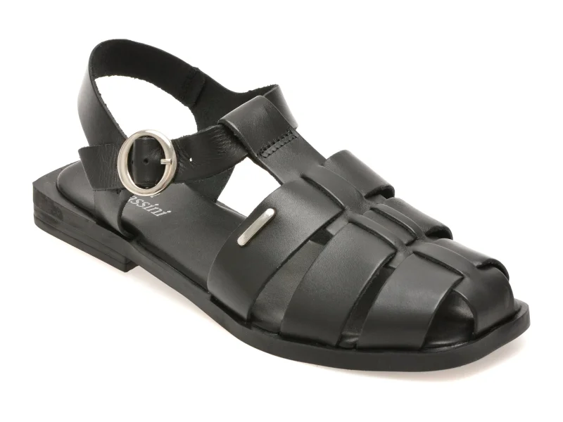 Sandale FLAVIA PASSINI negre, 336801, din piele naturala