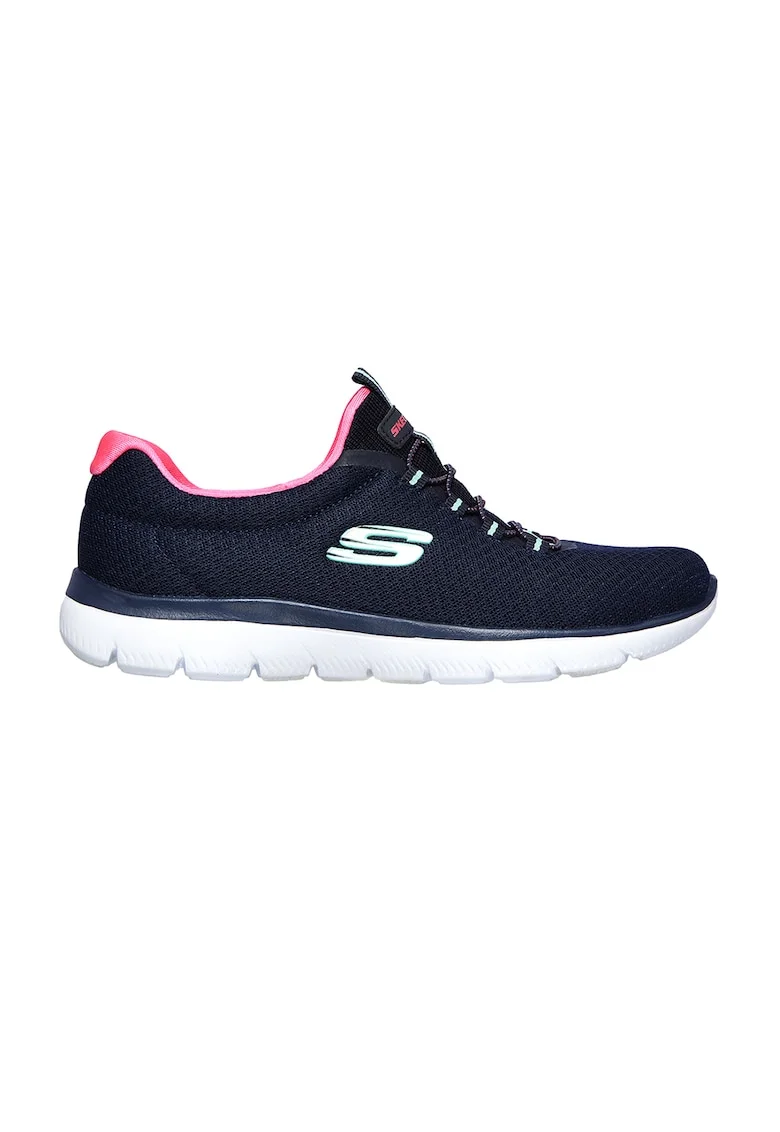 Pantofi sport de plasa cu logo Summits, Roz aprins/Bleumarin