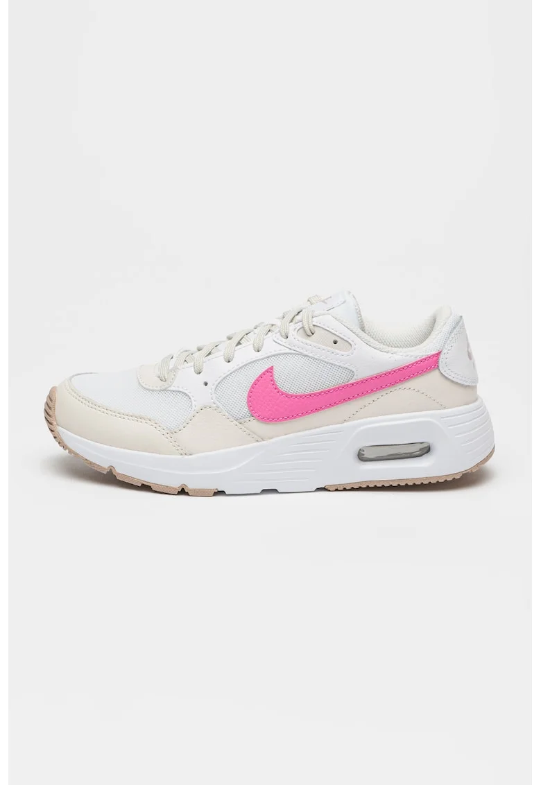 Pantofi sport cu garnituri din piele Air Max SC, Alb/Alb fildes/Roz