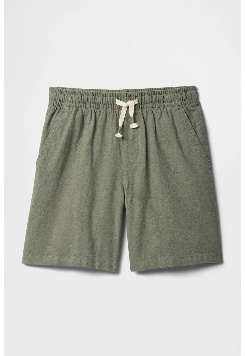 Pantaloni scurti relaxed fit din amestec de in, Verde sparanghel