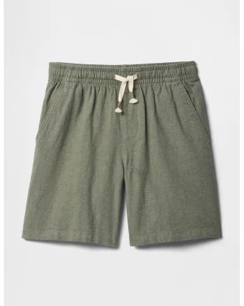 Pantaloni scurti relaxed fit din amestec de in, Verde sparanghel