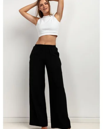 Pantaloni ampli cu talie elastica