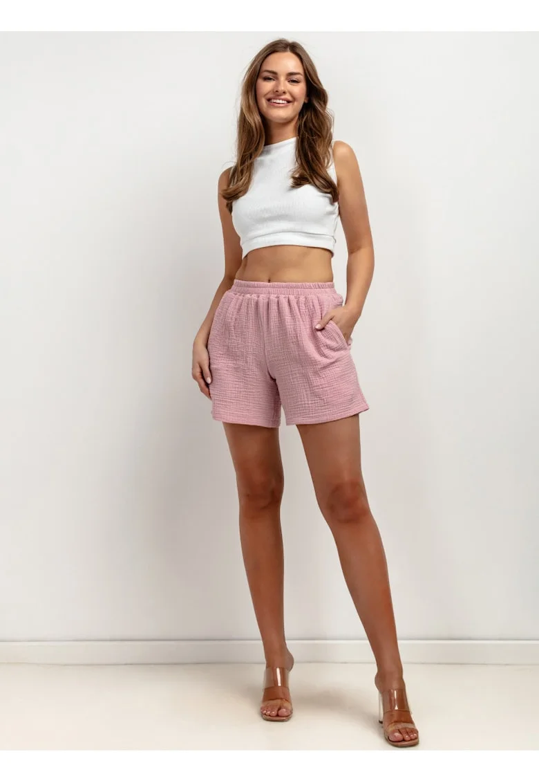 Pantaloni scurti cu buzunare oblice