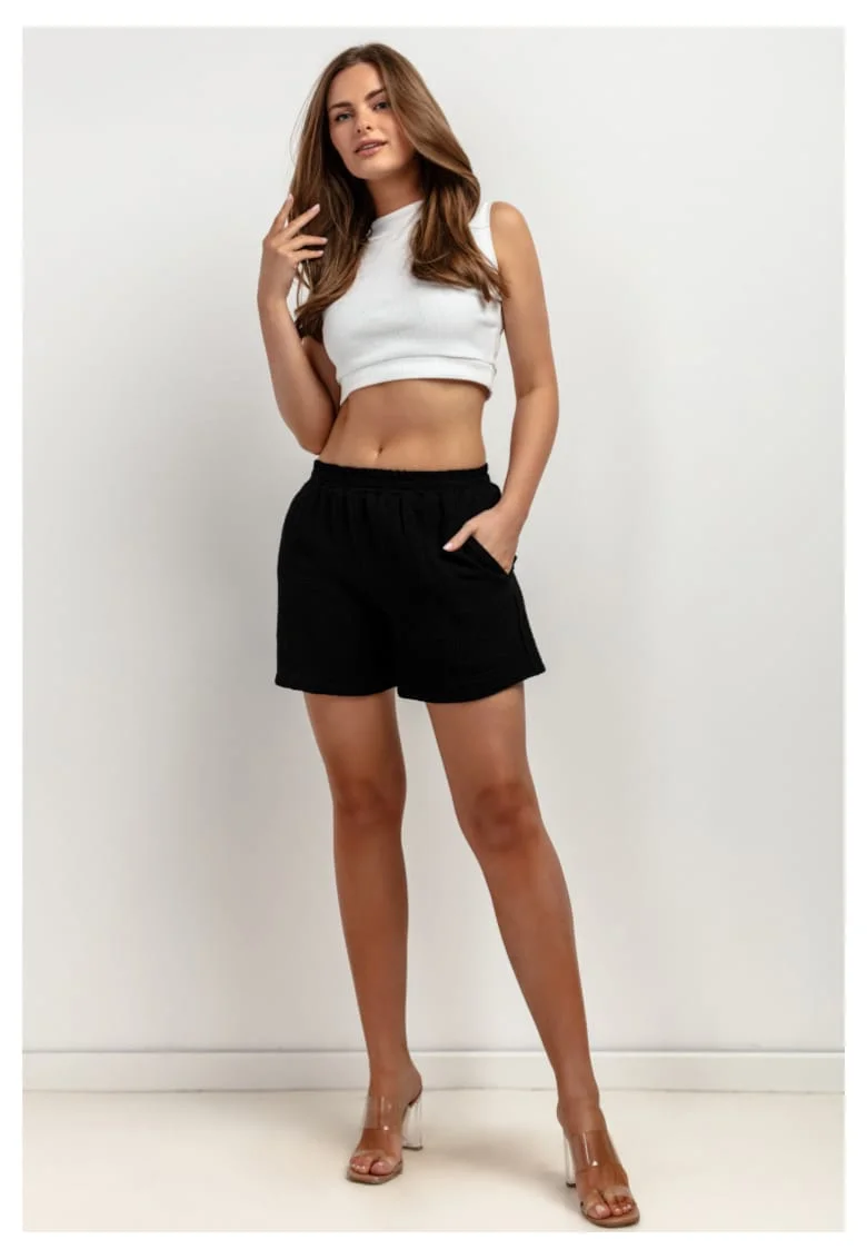 Pantaloni scurti cu aspect texturat
