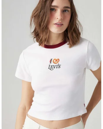 Youth Tricou crop cu imprimeu logo, Alb/Visiniu